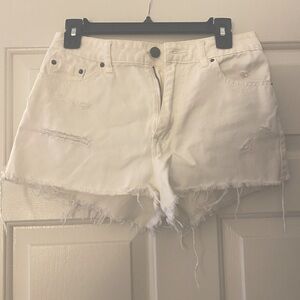 Distressed White BDG Jean Shorts